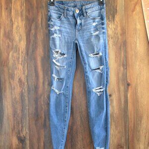 American Eagle Dream Jean Distressed Jegging Jeans Size 00